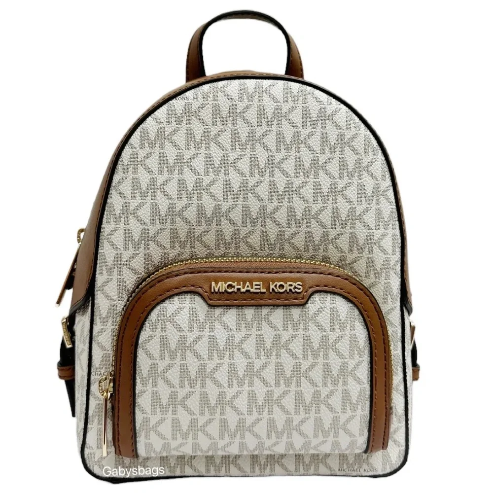 Michael Kors Jaycee XS Mini Convertible Zip Pocket Backpack Crossbody Vanilla